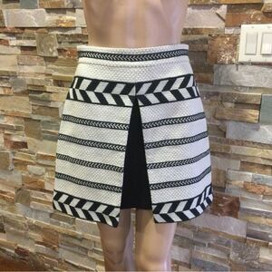 Alice + Olivia Striped Black and White Mini Skirt